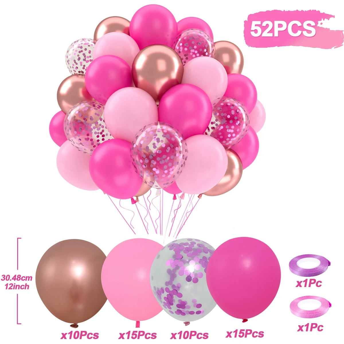31/36/37/51/101Pcs Metallic Balloons Pearl Latex Balloon Gold Confetti Balloons for Birthday Weddings Baby Shower Party Decor