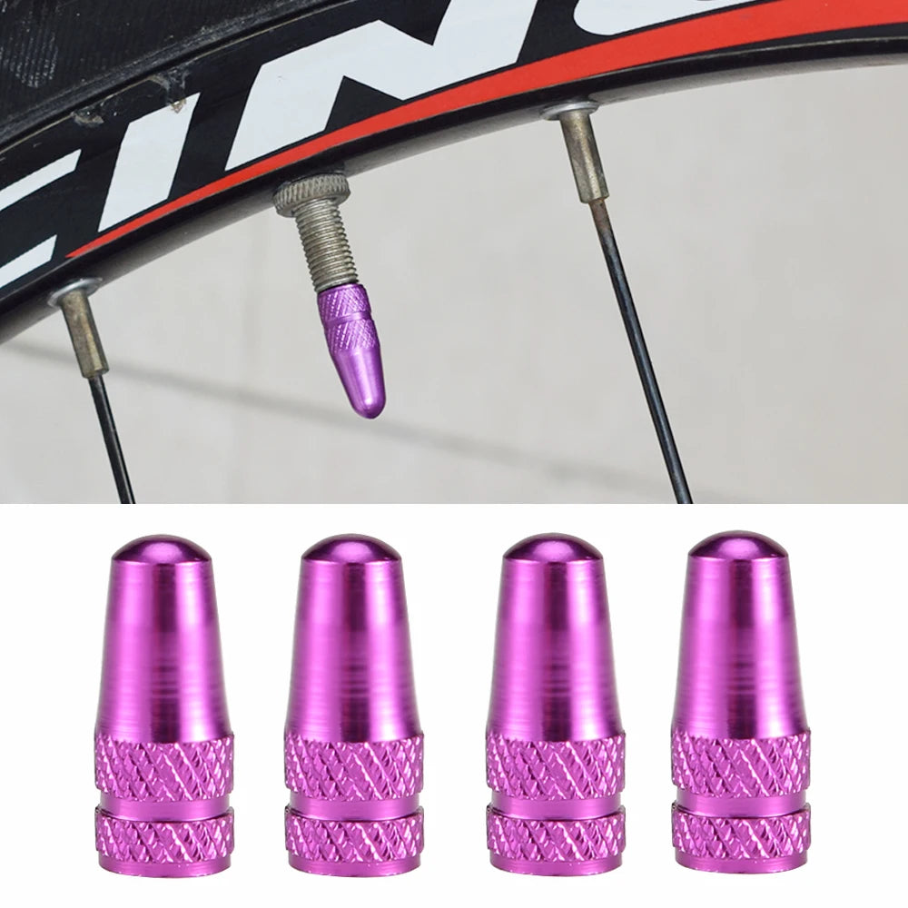 4Pcs/Set Aluminum Alloy Road MTB Track Racing Bike Tube Tyre Bicycle Tire Wheel French Valve cap Presta AIR Valve Caps
