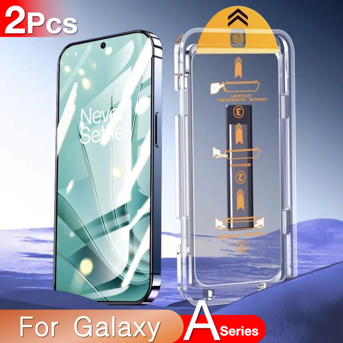 2Pcs For Samsung Galaxy A73 A71 A55 A54 A53 A52 A51 A50 A34 A33 A32 A31 A35 A25 4G 5G Screen Protector Toughened Glass Easy Kit