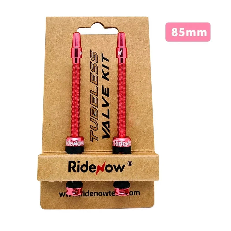 Ridenow Tubeless Valve 45/65/85mm Anodized Aluminum Alloy Bicycle Presta Valve Removable Core Air Valve for Road MTB Gravel Bike