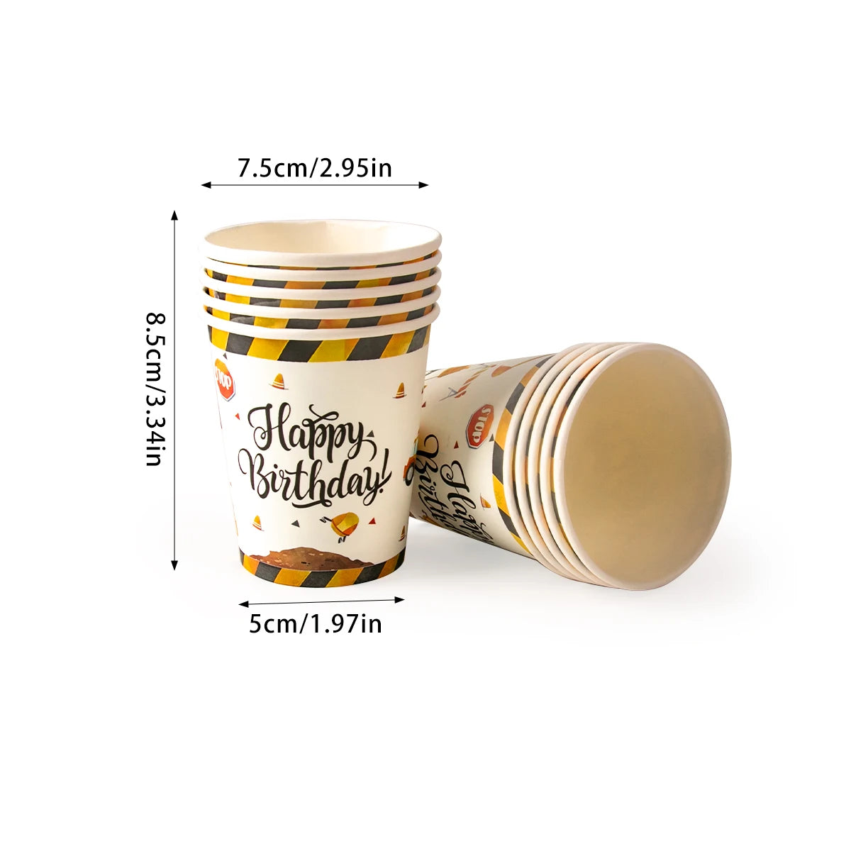 Construction Birthday Party Supplies Tractor Excavator Paper Plate Cup Birthday Banner Truck Latex Balloons For Child's Birthday