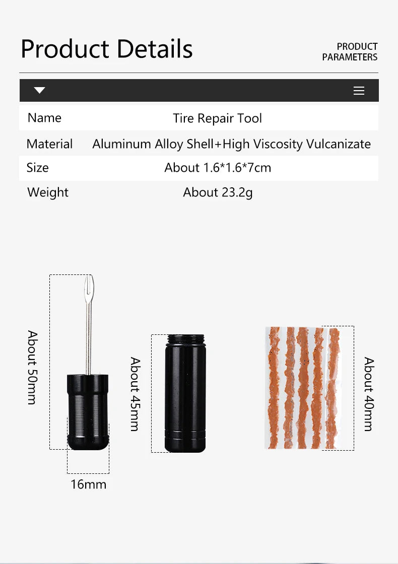 Fast Bike Tubeless Tire Repair Kit Plug EDC Urgent Glue Patch Sealant Rubber Stripes Tyre Drill MTB Road Bicycle Accessories
