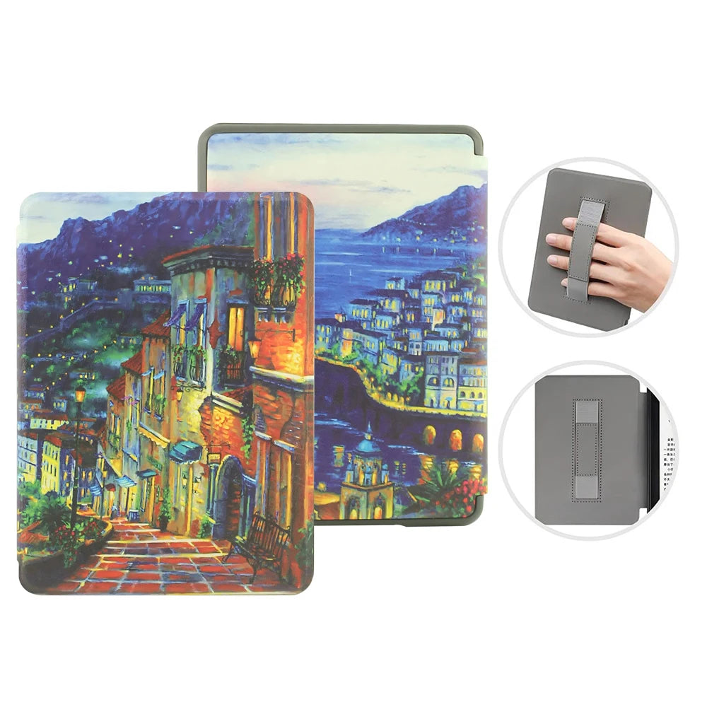 For Kindle 11th Generation 2024 Case 6'' with Hand Strap Kindle 6 inch Case Ebook C2V2L3 Auto Wake Sleep Cover PU Leather Funda