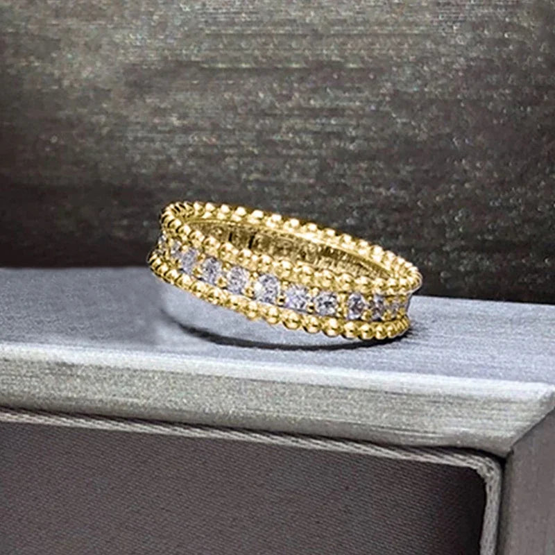 Trendy Simple Rings for Lady Shiny Single Row Cubic Zirconia Exquisite Finger Accessories Attractive Charms Party Jewelry