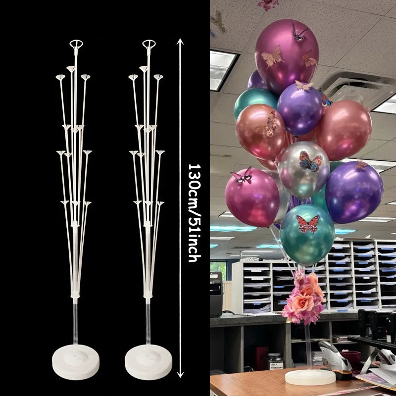 1/2set 13/19Tubes Balloon Stand Wedding Decoration Happy Birthday Party Balloon Stick Holder Baloon Accessories Festival Globos