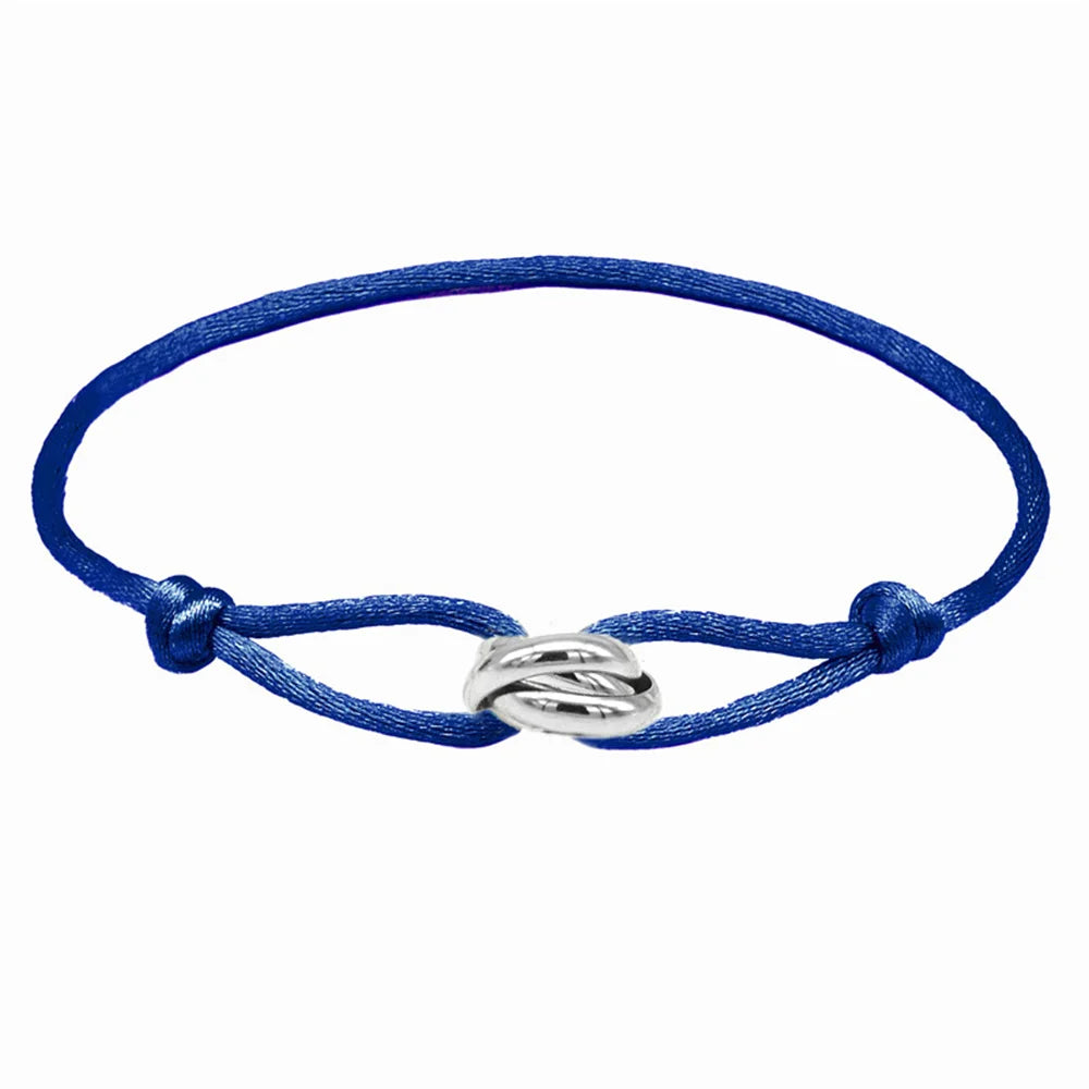 Luxury Unisex Bracelet 3 Metal Buckle Hand Chain Adjustable Men's Rope Bracelet for Women Jewelry Gifts