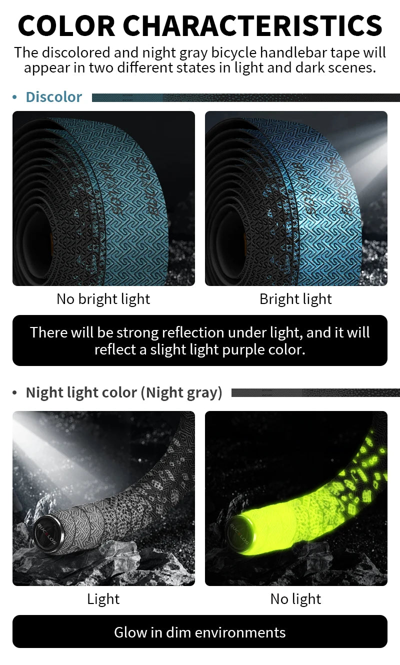 BUCKLOS Bicycle Handlebar Tape Comfortable Anti Slip Bike Handle Bartape Strap Shock Absorbing Road Racing Cycling Grip Tapes