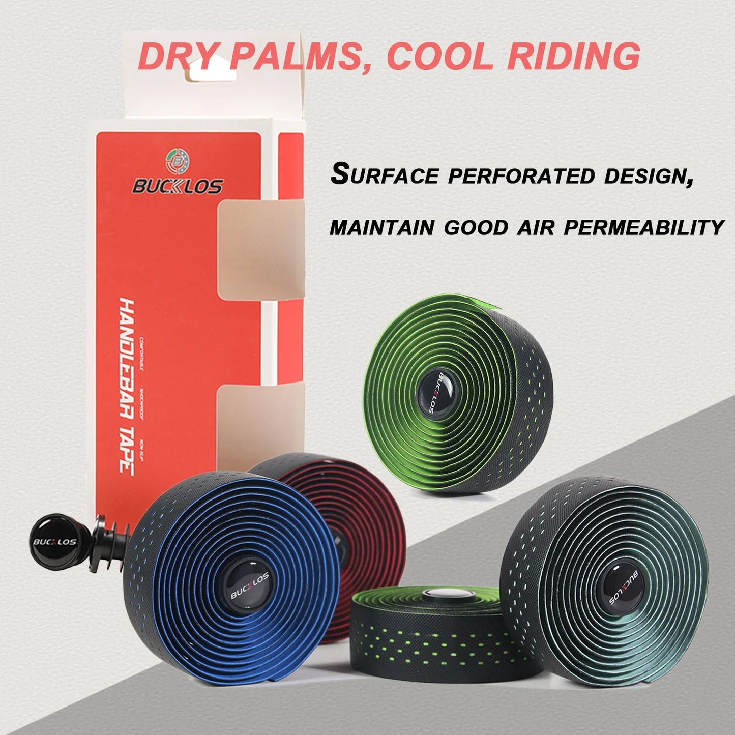 BUCKLOS Road Bike Handlebar Tape Soft PU EVA Gravel Bicycle Bar Tape Anti-Slip Shock Absorption Breath Grip Tape Cycling Parts