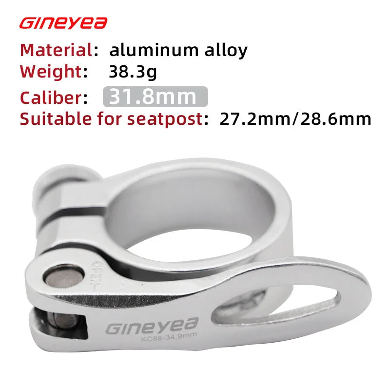 Gineyea Bicycle Quick Release Seatpost Clamp 27.2/28.6/30.4/31.8/34.9/30.9/31.6mm FOR Zoom KS EXA Seat Tube MTB BMX Road Bike