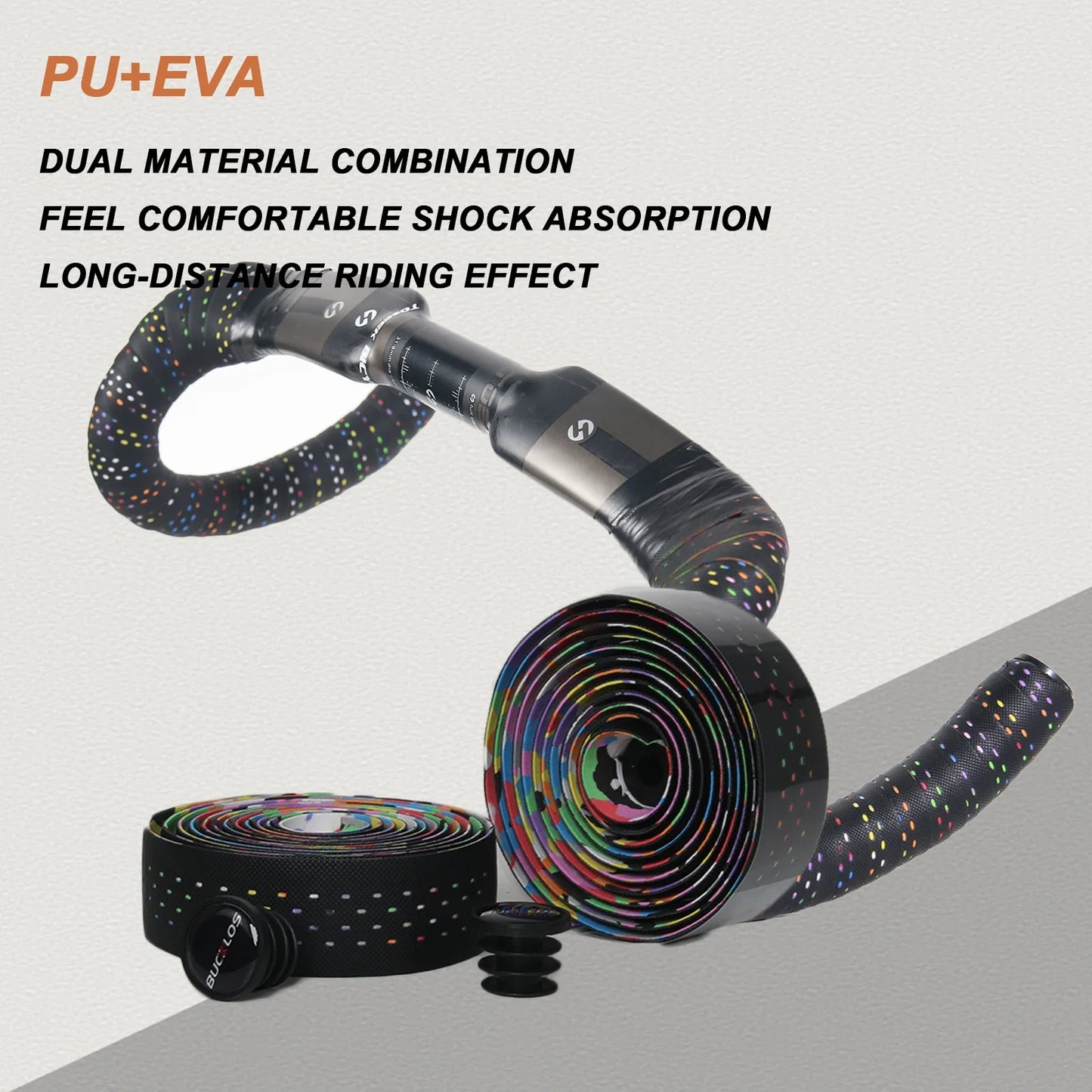BUCKLOS Road Bike Handlebar Tape Soft PU EVA Gravel Bicycle Bar Tape Anti-Slip Shock Absorption Breath Grip Tape Cycling Parts