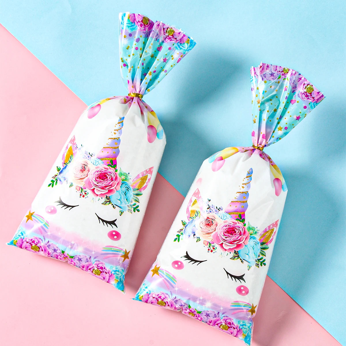 25/50/100pcs Unicorn Theme Candy Packing Bags Unicorn Birthday Party Decoration Kids Baby Shower Wedding Gift Bag Party Supplies