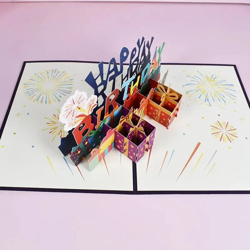 3D Pop-Up Cards Flowers Birthday Card Anniversary Gifts Postcard Maple Cherry Tree Wedding Invitations Greeting Cards