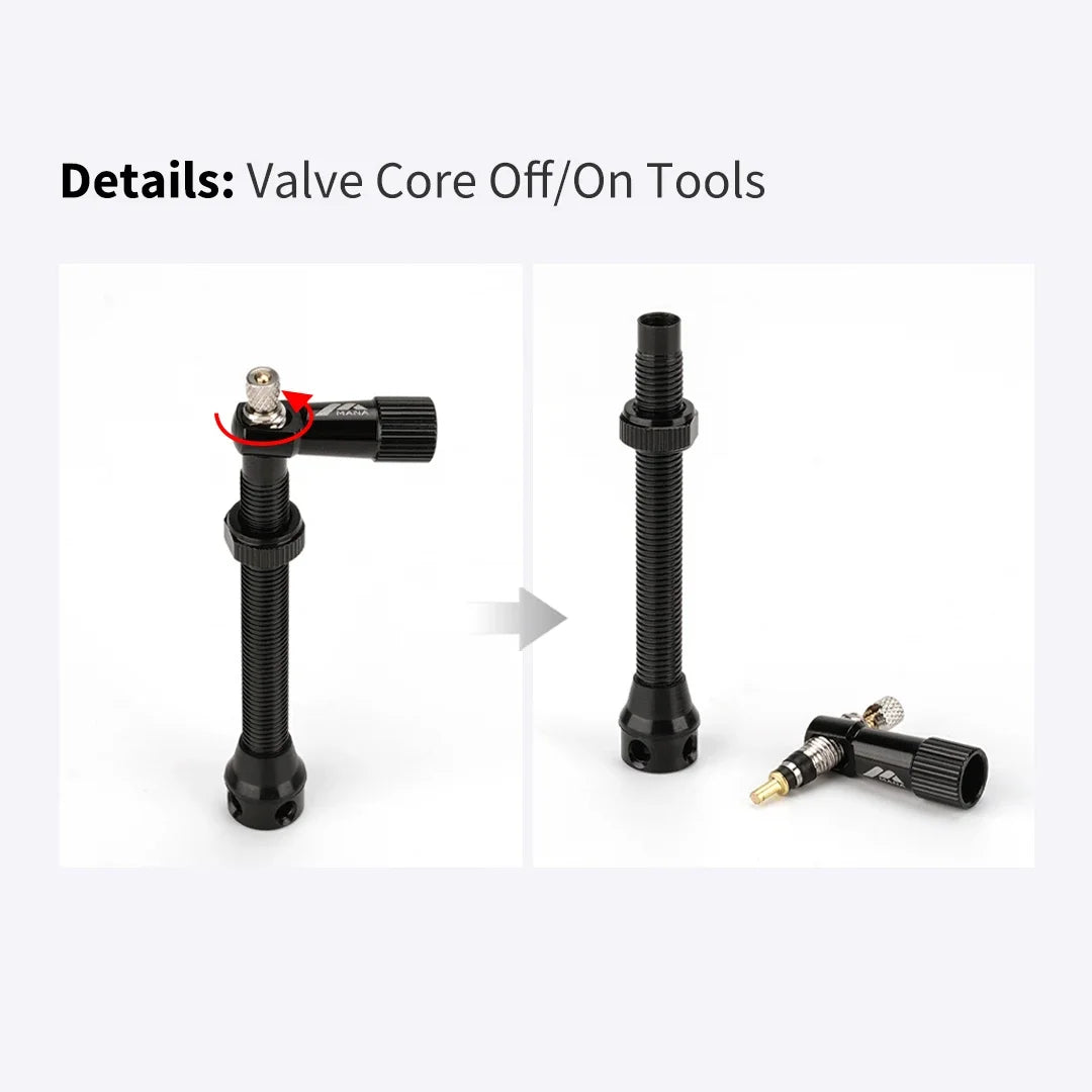 MANA 1Pair Bicycle Presta Valve 40/53/63/78/100mm 7075 Aluminum Alloy For Tubeless Road/MTB/Gravel Bike-ELITEWHEELS Valve
