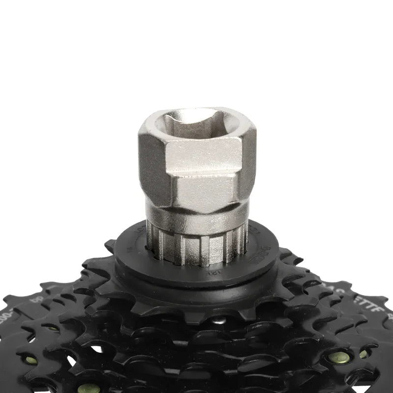 Bike Flywheel Removal Tool Kit With Cassette Wrench 12 Teeth MTB Cassette Sprocket Removal Wrench Portable Bicycle Repair Tools