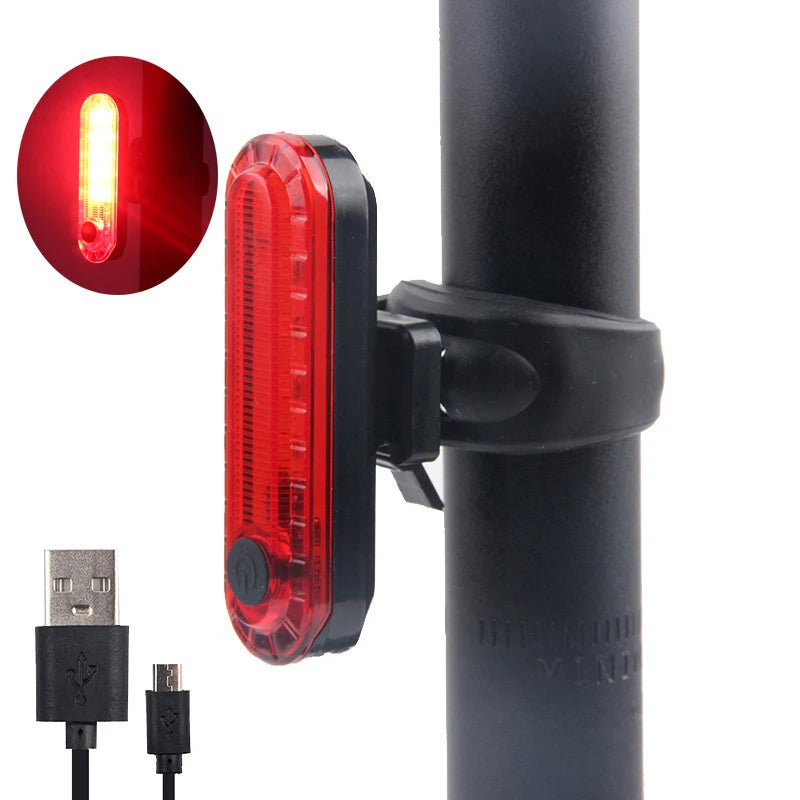 2PCS Bike Taillights USB Rechargeable Rear Lamp Ultra Bright Tail Light 220mAh LED Waterproof Riding Warning Red Bicycle Light