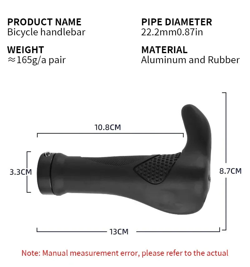 BUCKLOS Bike Handlebar Grips Ergonomics with Extended Bar Non-slip Rubber Bike Grips Durable MTB Cuffs Bicycle Accessories