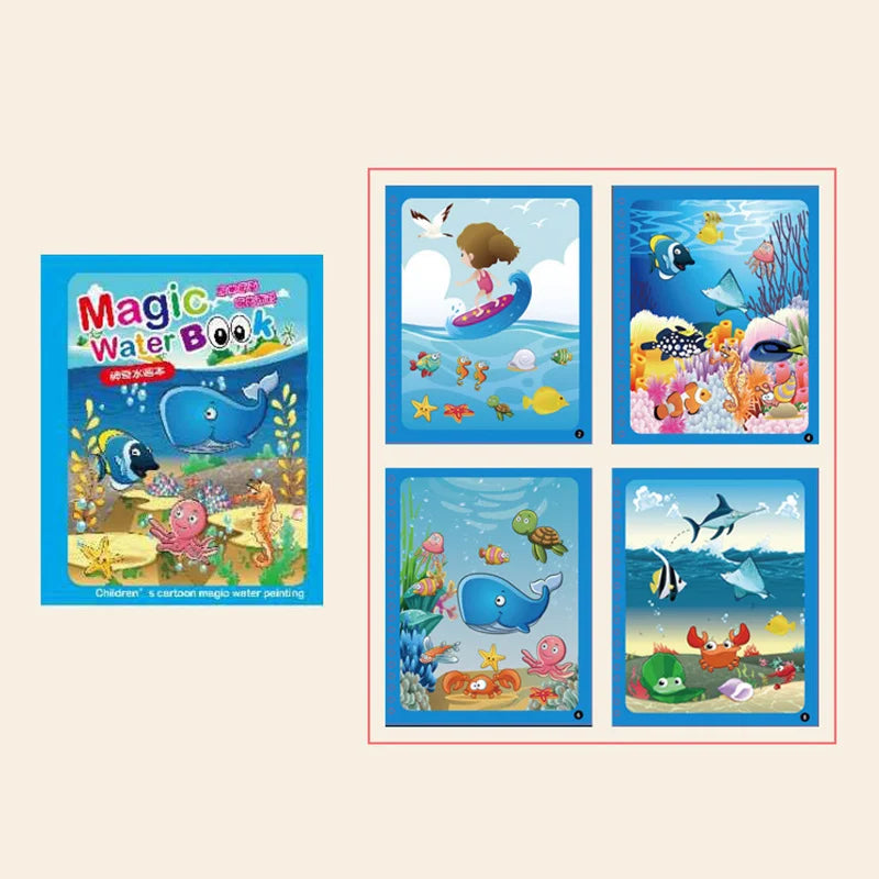 Montessori Toys Reusable Coloring Book Magic Water Drawing Book Painting Drawing Toys Sensory Early Education Toys for Children