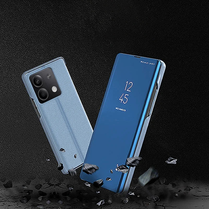 Smart View Mirror Flip Case For Samsung Galaxy A55 A35 A25 A05S A14 A54 A34 A24 5G 4G Cover Stand Fold Capa Fundas Shell Coque