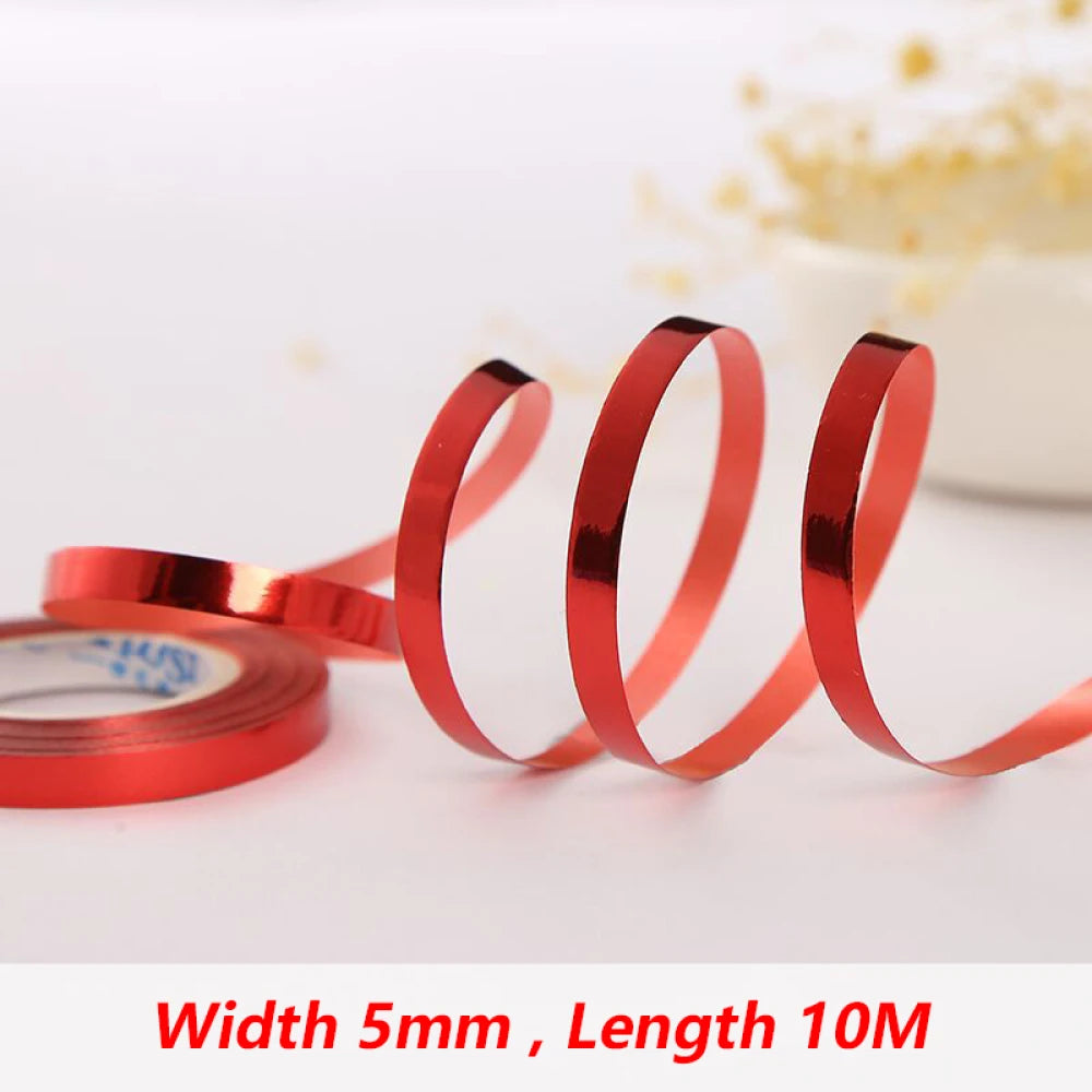 10Meter/Rolls 5mm Balloon Ribbon Party Birthday Wedding Accessorie Laser Balloon Chain Satin Ribbons Crafts DIY Party Decoration