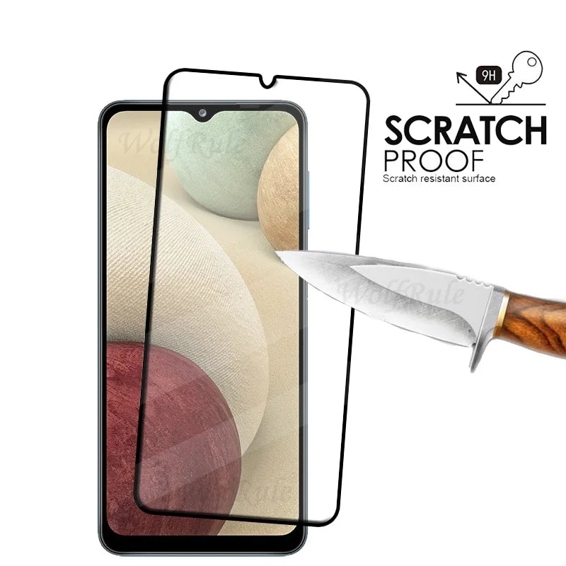 4PCS Full Cover Glass For Samsung A12 Glass Samsung Galaxy A12 Glass Full Glue Cover 9H HD For Screen Protector Samsung A12 A 12