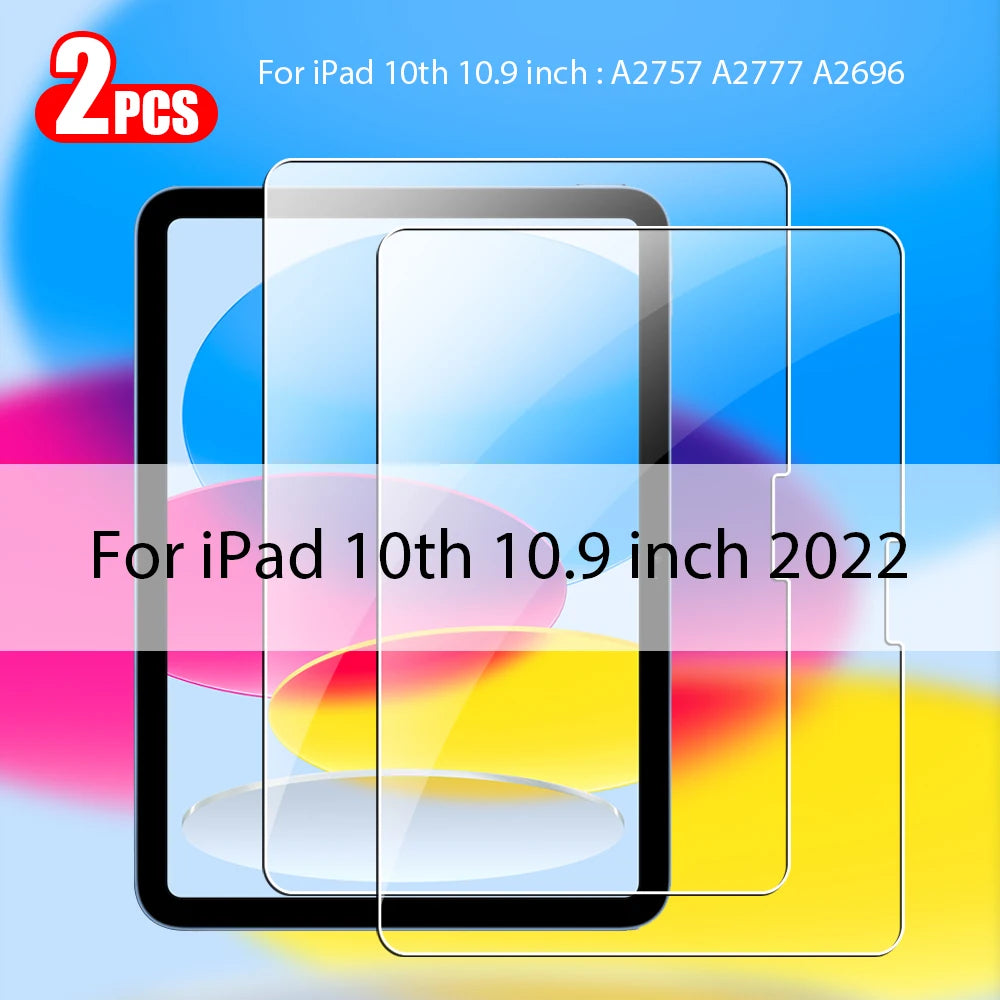 2Pcs Tempered Glass Screen Protector For Ipad Pro 13 11 12.9 M4 Air 5 4 3 2 Mini 6 9 9th 10 10th Generation 10.2 9.7 Accessories