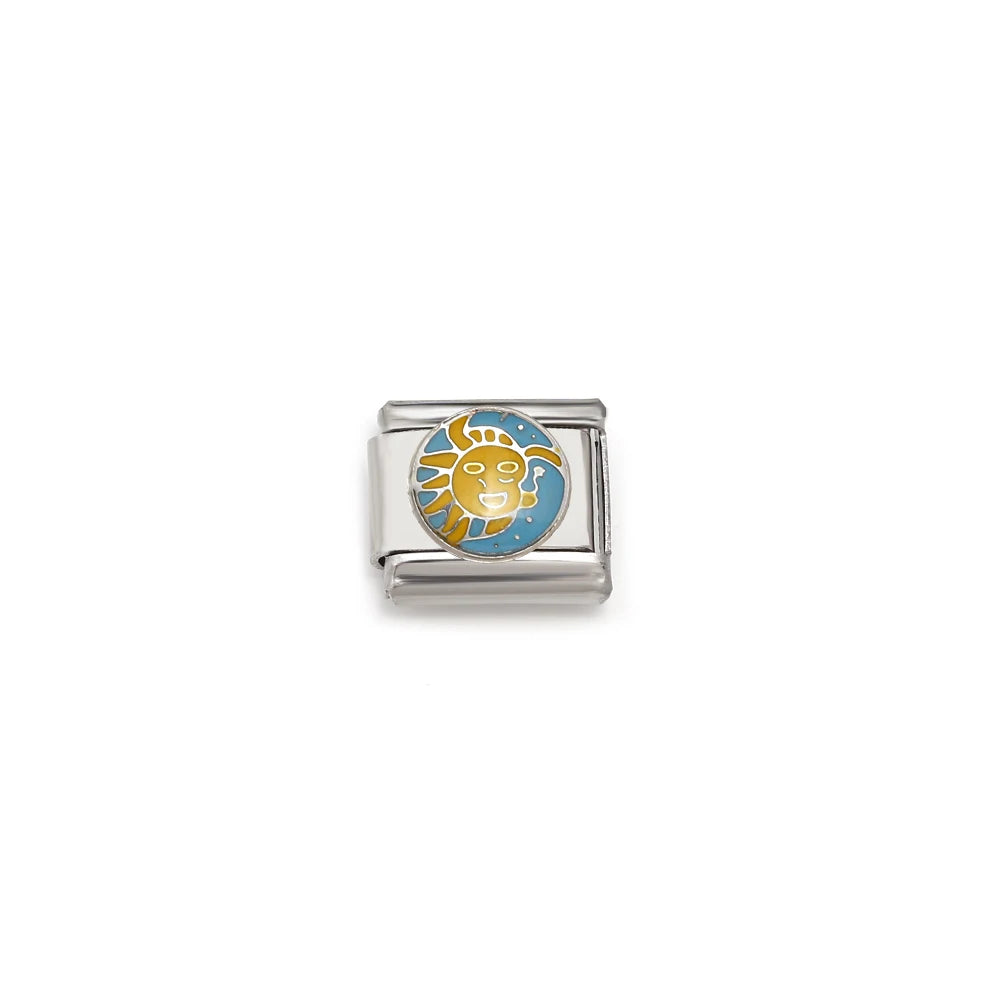 Italian Links Stainless Steel Charms Bracelet Women Enamel Coconut Tree Holiday Scenery Frog Elephant Fit 9mm Making Jewelry