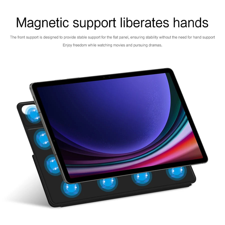 HUWEI Magnetic Case For Samsung Galaxy Tab S9 FE S7 S8 Plus S9FE S7FE S9+ S8+ S8 S9 Ultra Talbet Stand Smart Shell Cover Cases