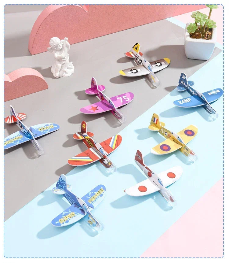 20-100 Pcs/Bag Gliders Planes Foam Assemble Airplane Toys Kids Birthday Gifts Party Favors Children School Prizes Goodie Fillers