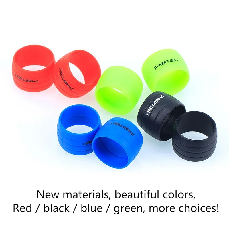Risk 1 Pair Road Bike Handlebar Strap Fixed Ring, Silicone Non-Slip Bicycle Handlebar Tape Fixing Ring, Anti-Slip Rubber Sleeve