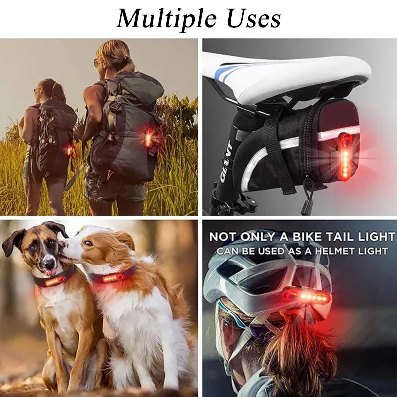 2PCS Bike Taillights USB Rechargeable Rear Lamp Ultra Bright Tail Light 220mAh LED Waterproof Riding Warning Red Bicycle Light