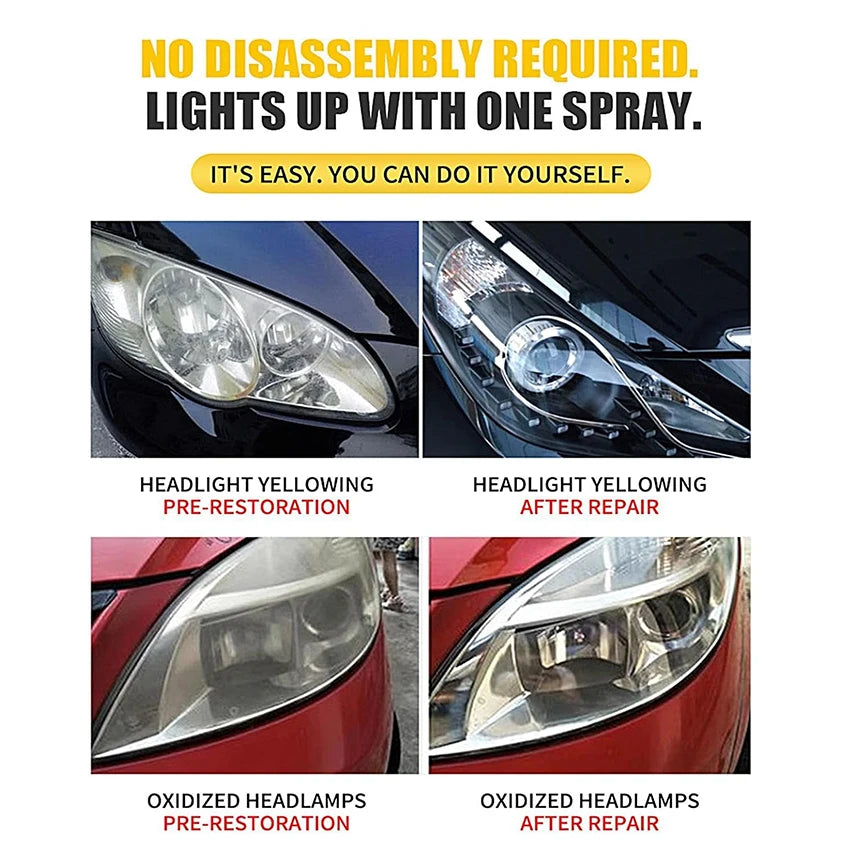 Car Headlight Repair Fluid, Car Headlight Oxidation, Yellowing, Scratch Blur, Enhanced Crystal Coating and Renovation Agent