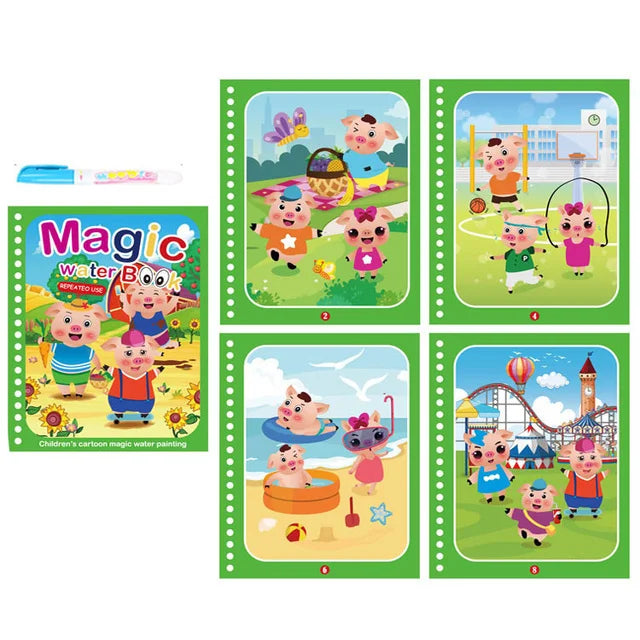 Montessori Toys Reusable Coloring Book Magic Water Drawing Book Painting Drawing Toys Sensory Early Education Toys for Children