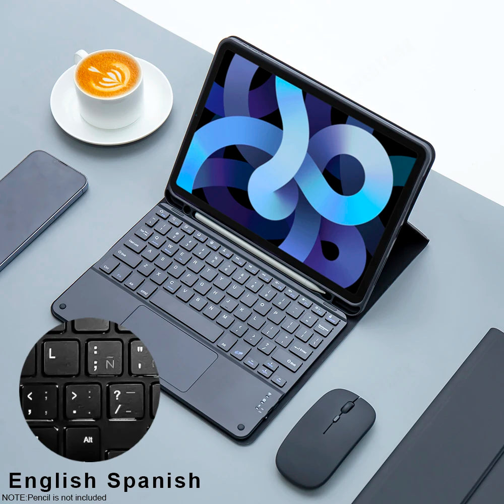 Magic keyboard Wireless Mouse For iPad 9th Generation Case 2021 iPad 10.2 7th 8th Gen Cover iPad Pro 11 2022 10th Air 5/4 Funda