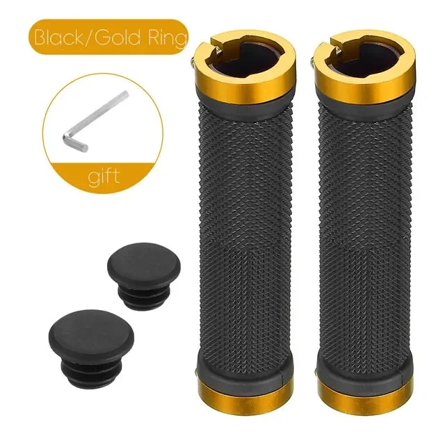 MOTSUV Bicycle Handle Bar Grips MTB Bike Soft Double-sided Locking Handlebar Cover Plug Rubber Non-slip Cycling Accessories Part