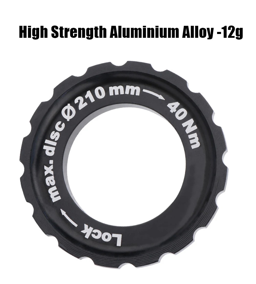 Bicycle Centerlock Lockring and Spacer Bike Center Lock Cover Wrench for 6 Bolt Disc Brake Rotor Wheelset Hub Aluminium Alloy