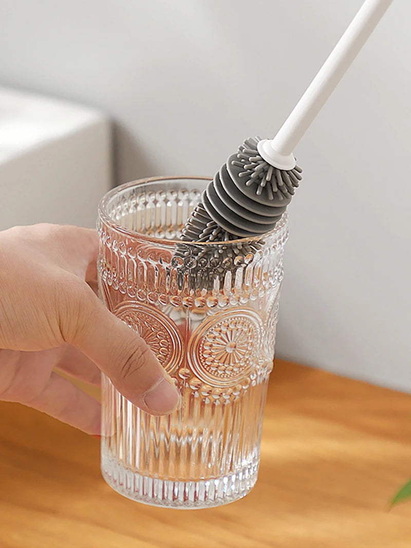 Baby Bottles Brush 360 Degree Rotation Long Handle Silicone Brushes Feeding Bottle Cup Cleaning Tools Pacifiers and Accessories