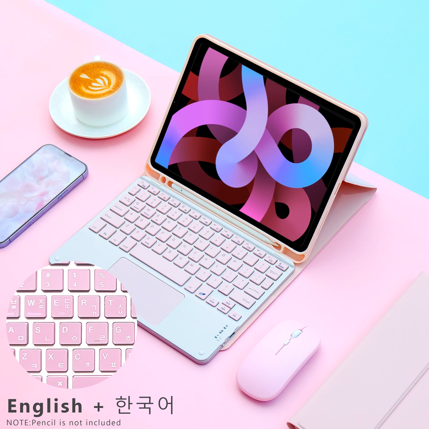 Magic keyboard Wireless Mouse For iPad 9th Generation Case 2021 iPad 10.2 7th 8th Gen Cover iPad Pro 11 2022 10th Air 5/4 Funda