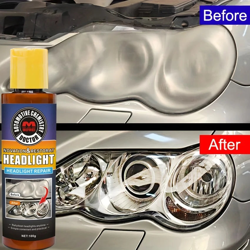 Car Headlight Restoration Polishing Kits Headlamp Scratch Remover Repair Cleaning Paste Remove Oxidation Headlight Polish Liquid