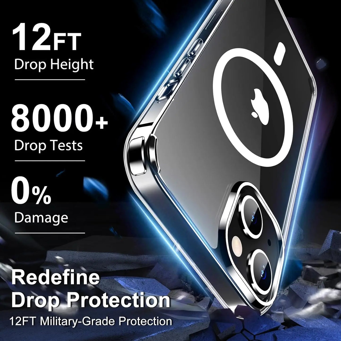 Crystal Clear Magnetic Phone Case for Wireless Charge iPhone 16 15 14 Pro Max Plus 12 13 Mini 11 Mobile Cases Shockproof Cover