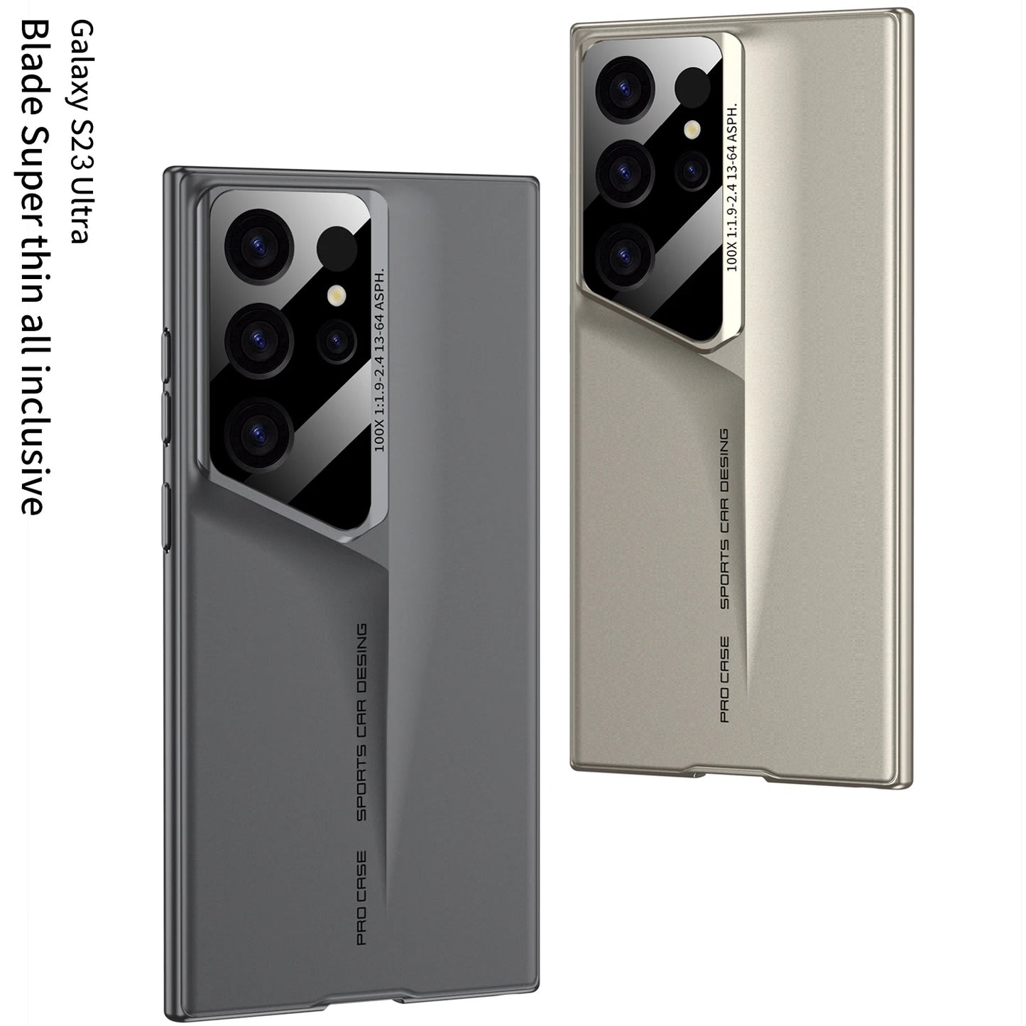 Ultrathin Blade Mecha Hard PC Matte Phone Case For Samsung Galaxy S24 S23 S22 S25 Ultra Lens Protection Frosted Shockproof Cover
