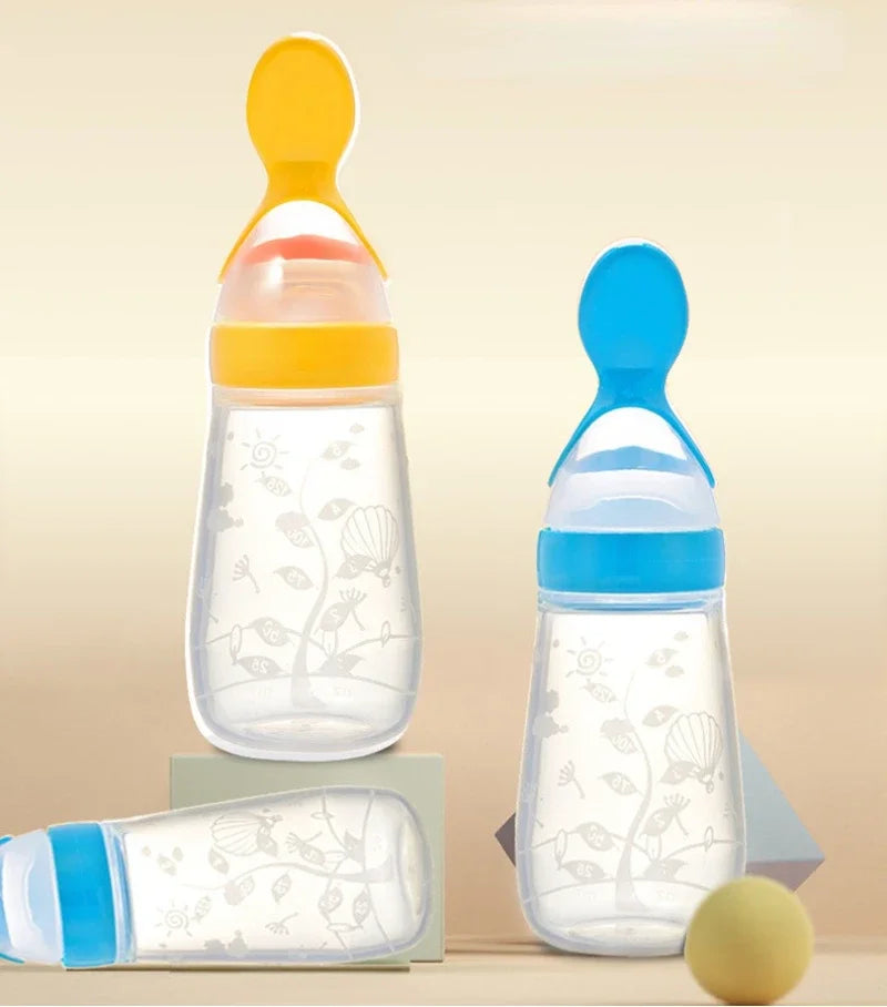 4Pcs Baby Feeding Bottle with Fruit Pacifier Set Baby Spoon Bottle Toddler Fresh Vegetable Fruit Feeder Kids Feeding Supplies