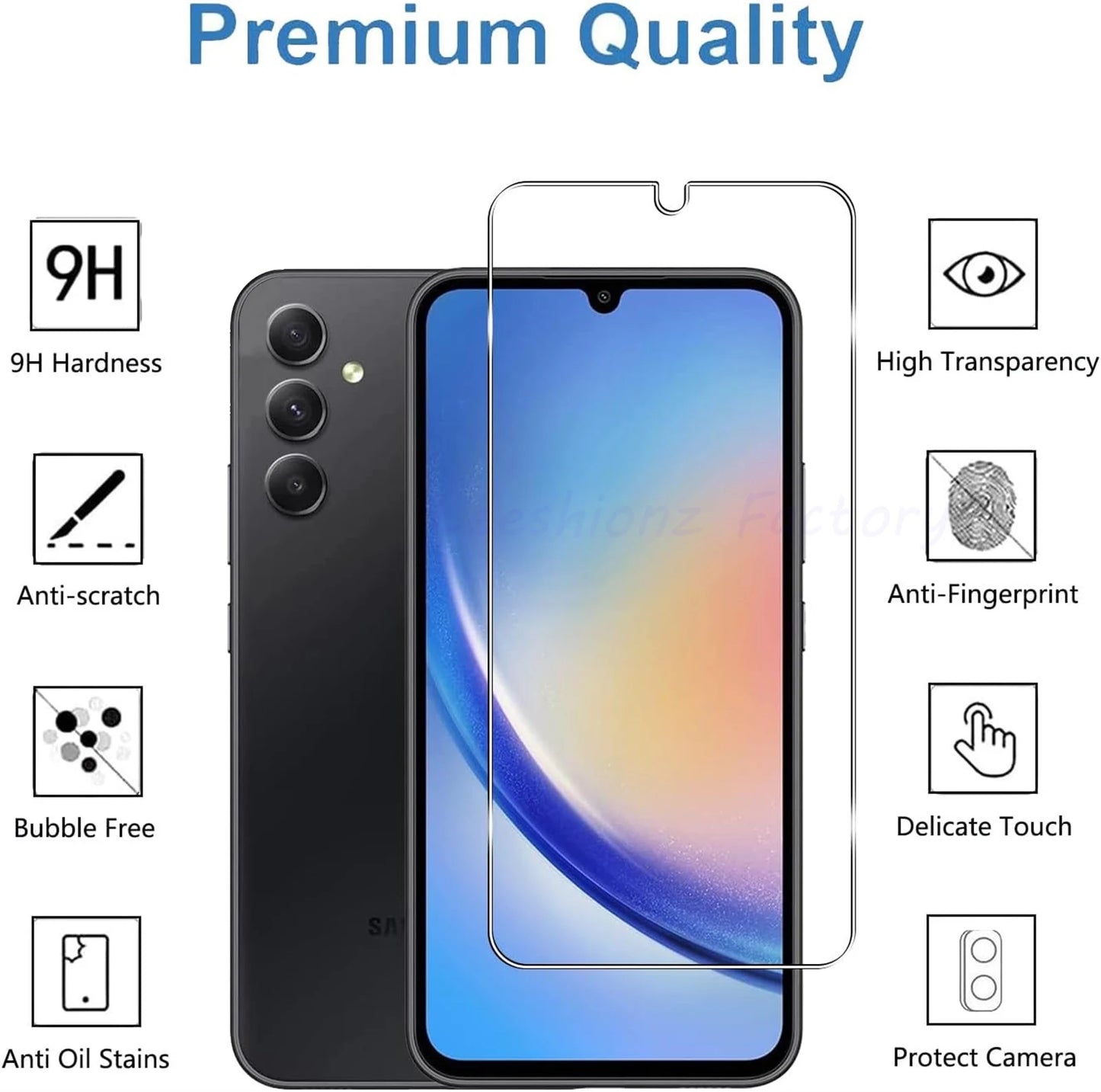 2/4Pcs 10D Tempered Glass For Samsung Galaxy A34 A34 5G Screen Protector Glass Film
