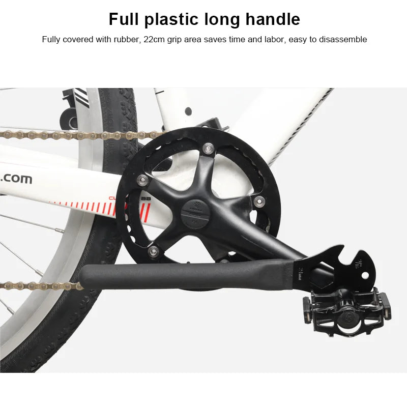 Bicycle Pedal Wrench Extra Long Handle MTB Road Mountain Bike Pedals Install Remover Removal Replace Repair Tool Spanner 15mm