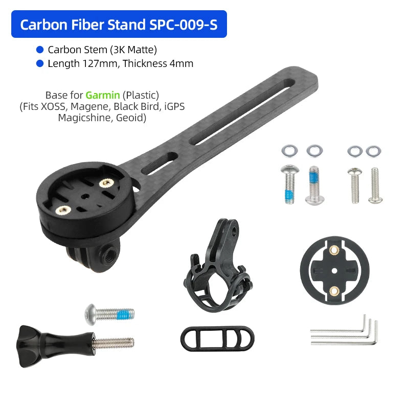 Bicycle Integrated Handlebar Computer Bracket for Garmin Bryton Wahoo Road Bike Speedometer Headlight Carbon Fiber Mount Stand