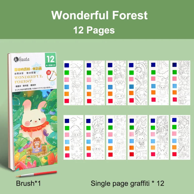Coloring Books Portable Watercolor Painting Book Graffiti Picture Books Painting Drawing Toys For Children Gift
