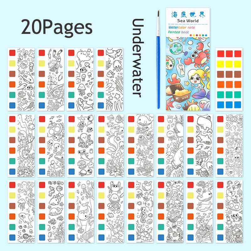 Coloring Books Portable Watercolor Painting Book Graffiti Picture Books Painting Drawing Toys For Children Gift