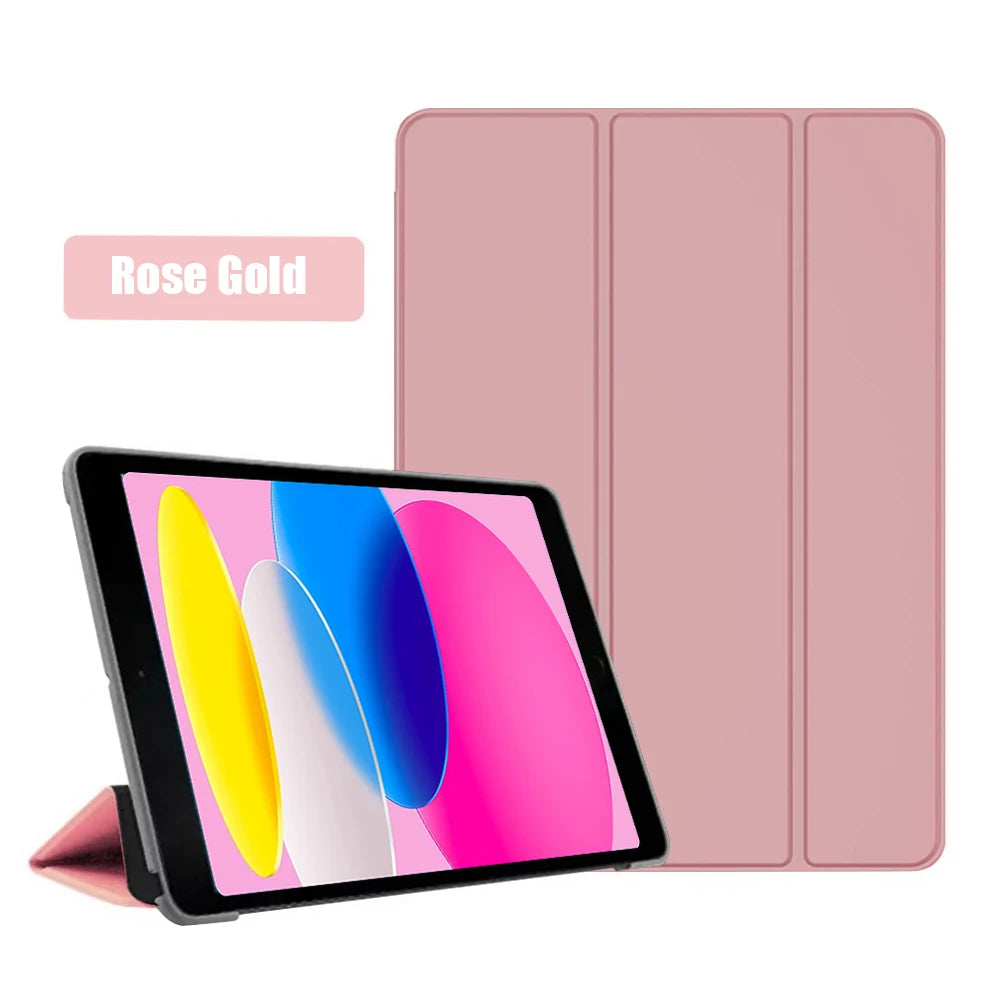 New iPad 10 2022 10th Generation A2696 PU Leather Tablet Folding Smart Cover Funda for Apple iPad 10 9 Inch Protective Case