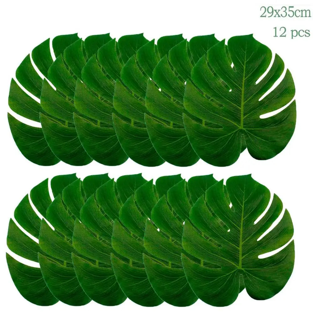 Artificial Tropical Palm Leaves Jungle Party Decoration Safari Animal s Summer Hawaiian Wedding Birthday Party Home Table Decor