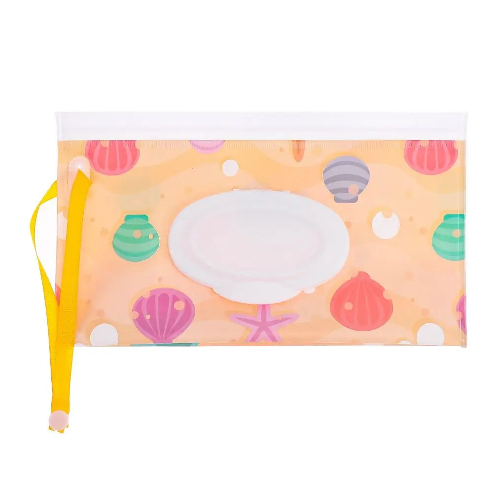 EVA Baby Wet Wipe Pouch Wipes Holder Case Flip Cover Snap-Strap Reusable Refillable Wet Wipe Bag Outdoor Useful Tissue Box