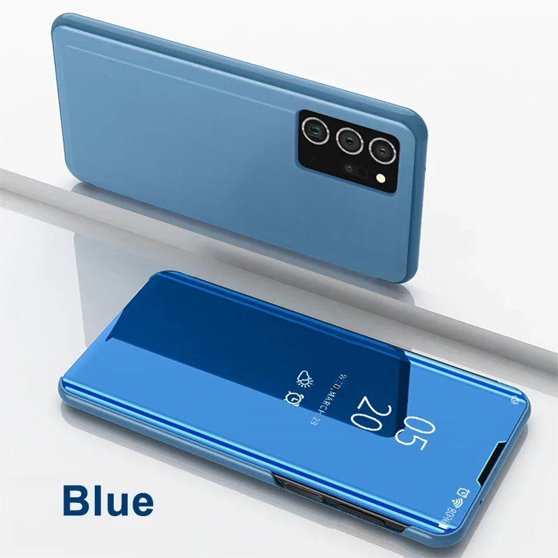 Smart View Mirror Flip Case For Samsung Galaxy A55 A35 A25 A05S A14 A54 A34 A24 5G 4G Cover Stand Fold Capa Fundas Shell Coque